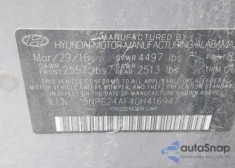 2016 Hyundai Sonata from USA, damaged, VIN 5NPE24AF4GH416947
